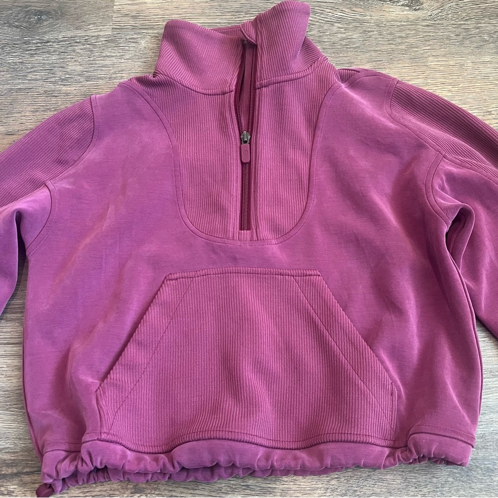 Lululemon Brushed Softstreme Ribbed Half Zip Deep Luxe Size 0 (XS) Buttery Soft - Picture 4 of 12